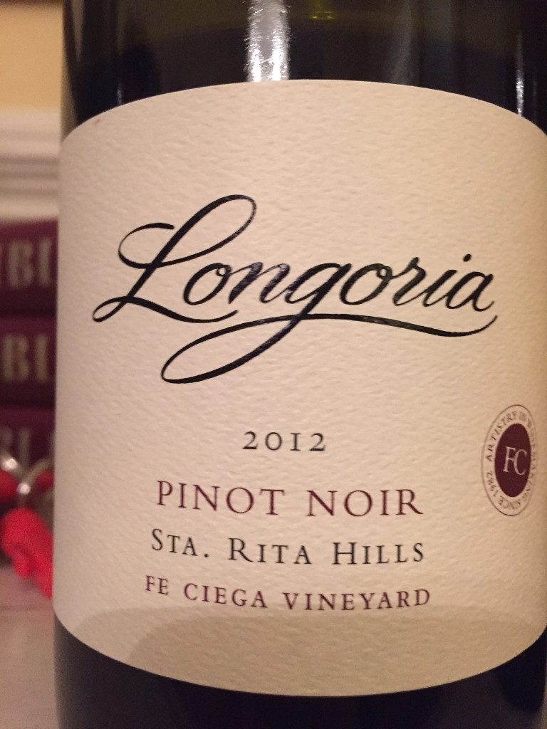 Longoria Fe Ciega Vineyard Pinot Noir 2012 January 29, 2016