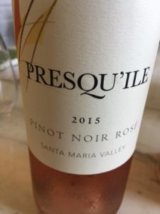 Presqu'ile Pinot Noir Rose 2015 May 27, 2016